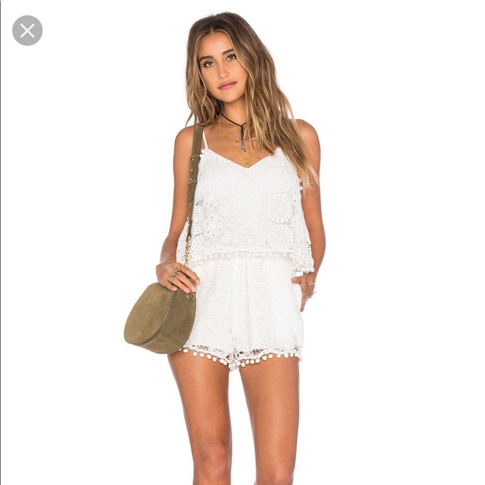 NWT Tularosa White Crochet Tenney Playsuit Romper